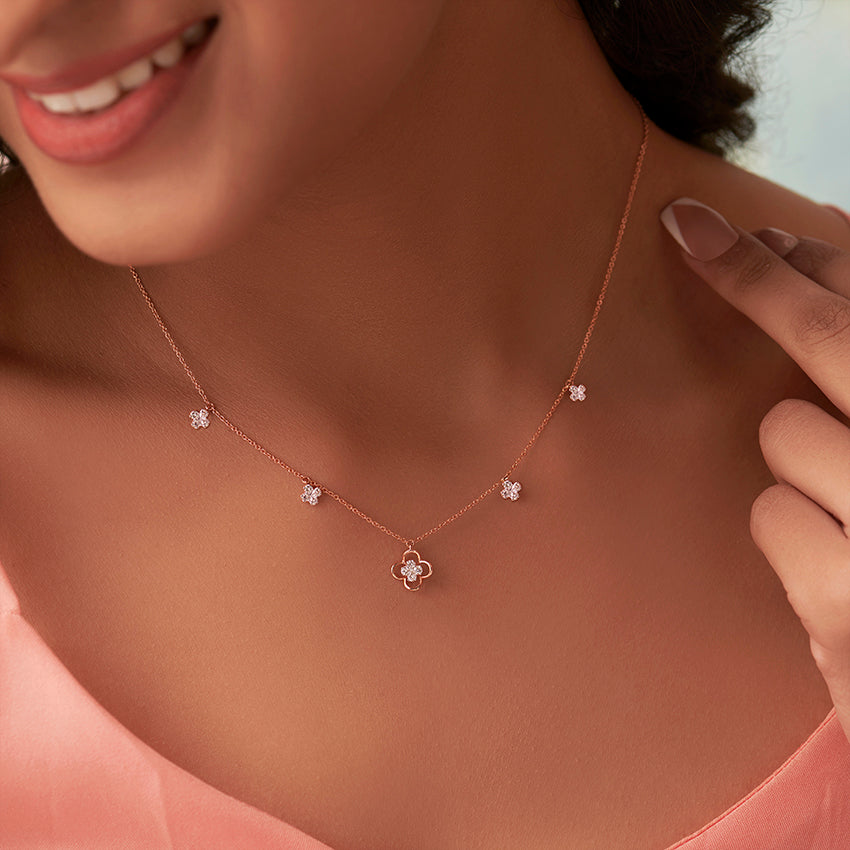 Baroque Clover Diamond Necklace