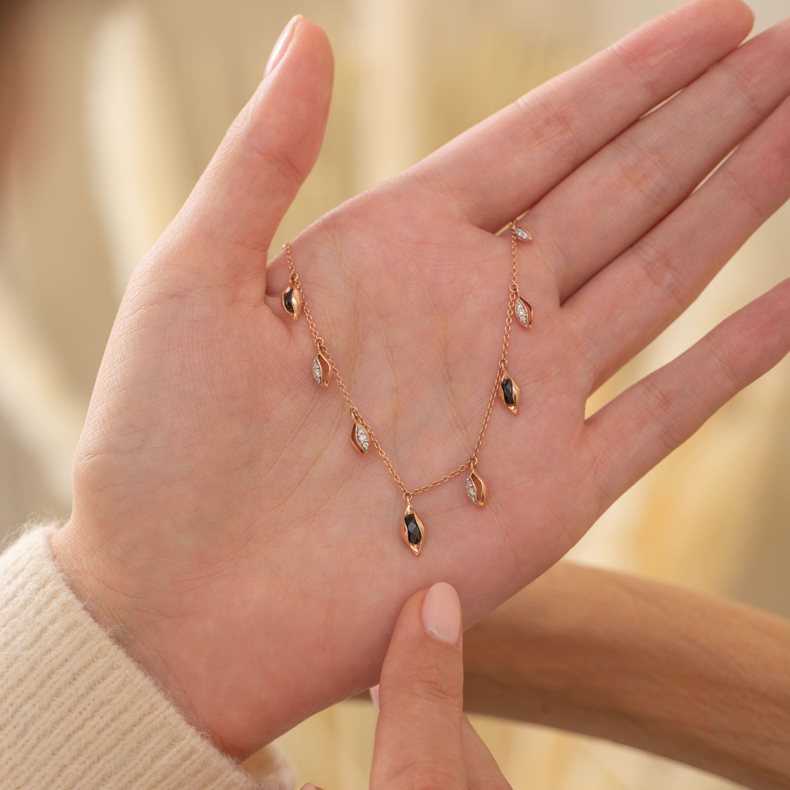 Hanging Buds Gemstone Necklace