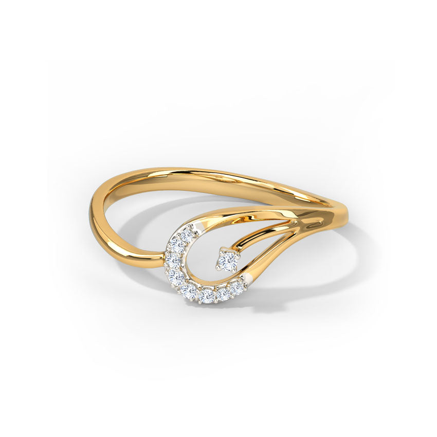 Graceful Swirl Diamond Ring