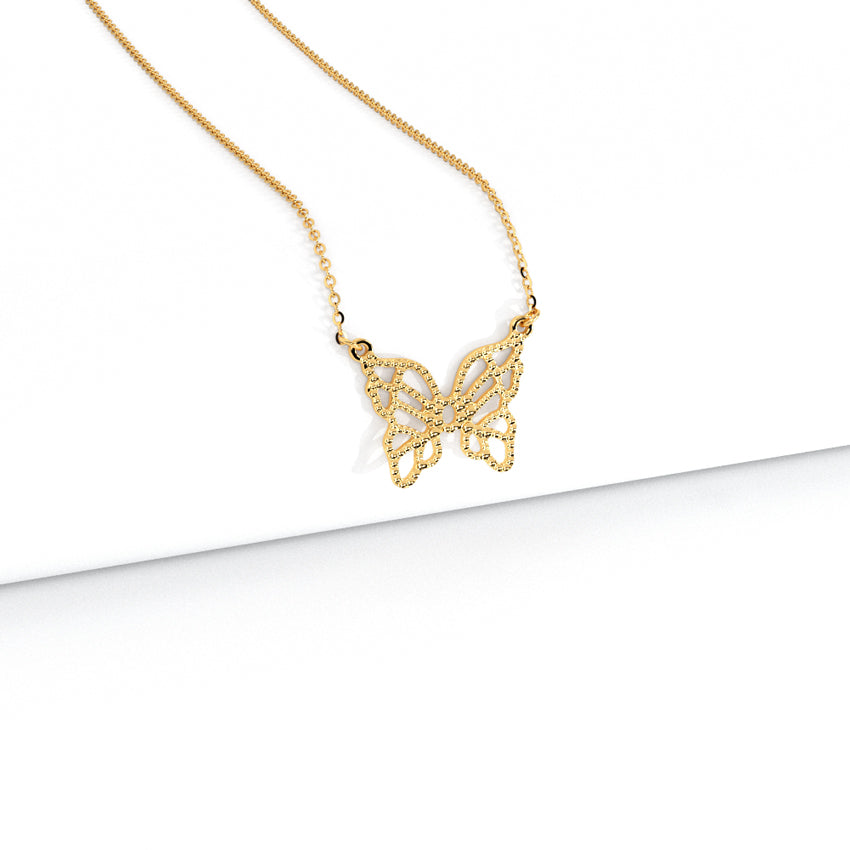 Winsome Butterfly Gold Necklace