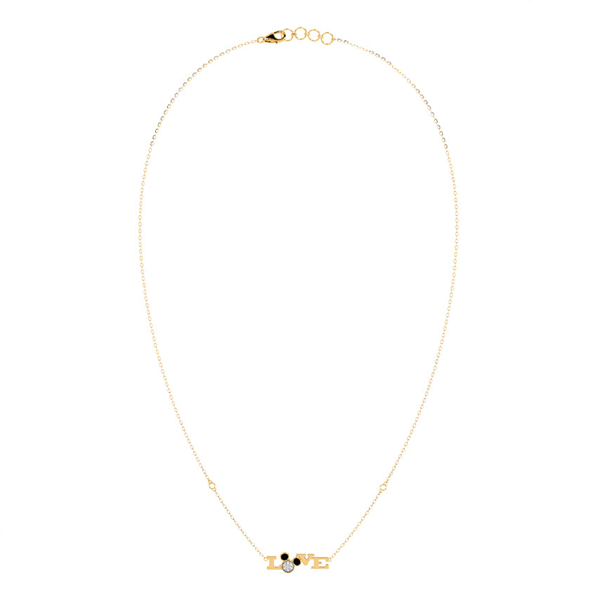 Mickey Mouse Love Diamond Necklace