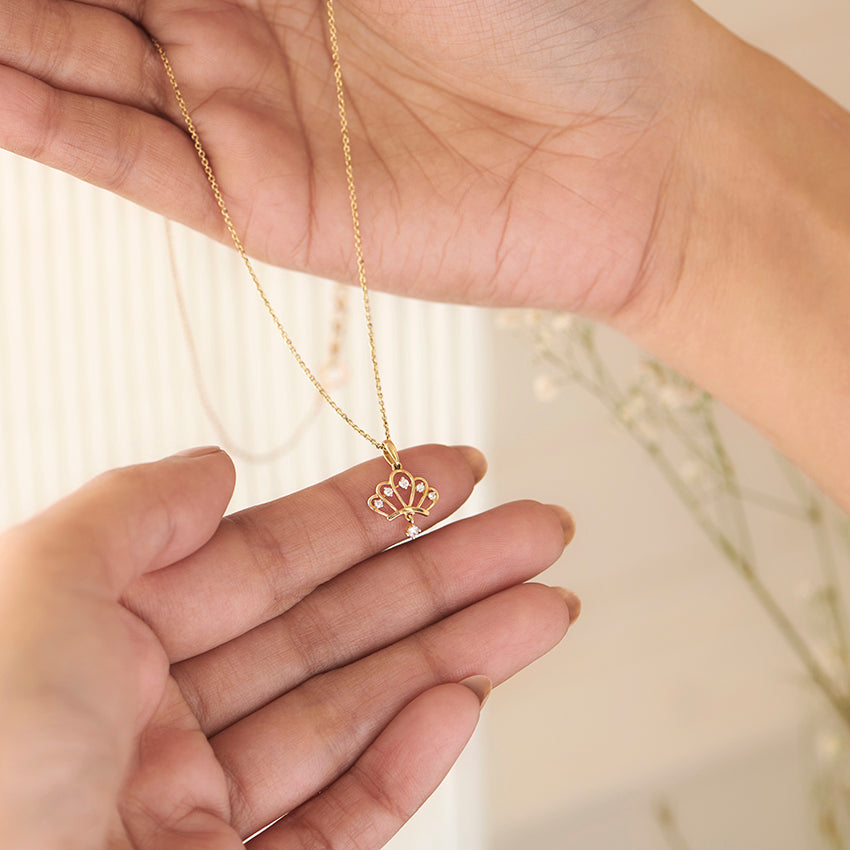 Vintage Crown Diamond Necklace