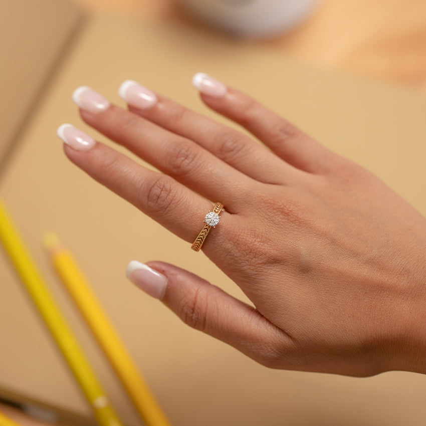Radiant Weave Diamond Ring