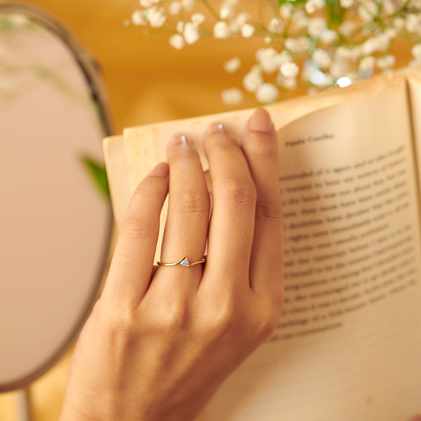 Triad Crossover Diamond Ring