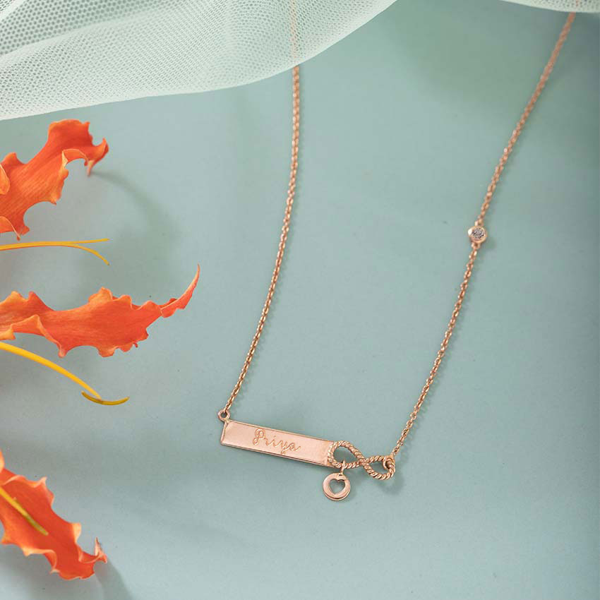 Infinity Personalised Gemstone Necklace