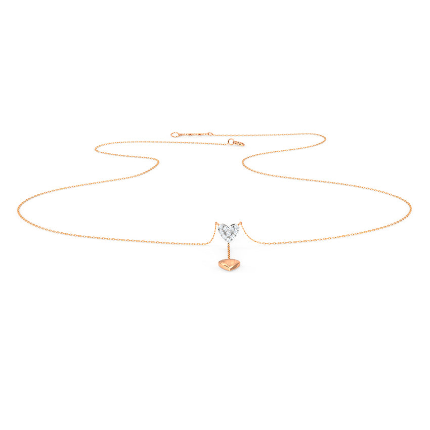 Hearts Diamond Lariat Necklace