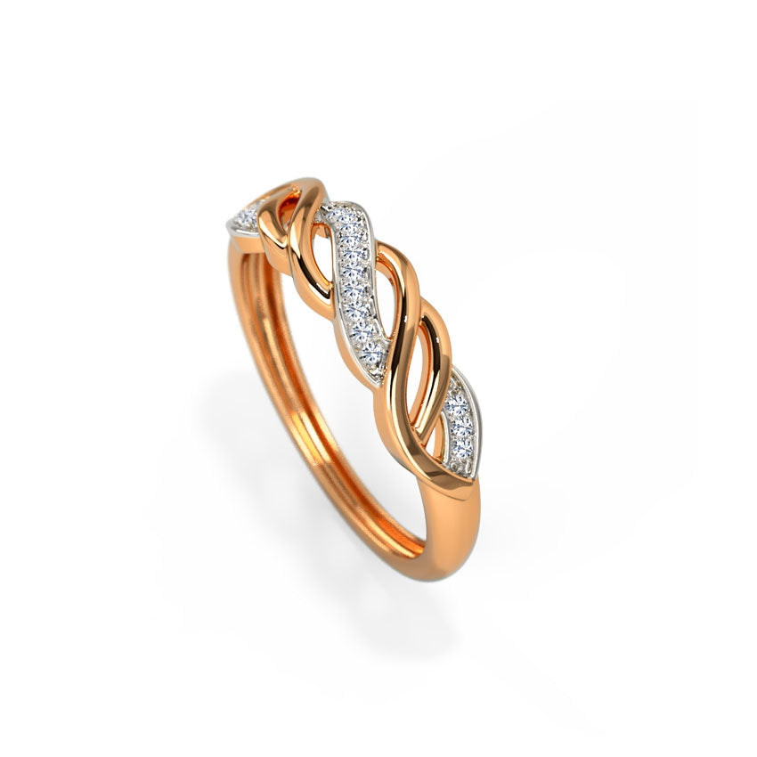 Elegant Wave Diamond Band