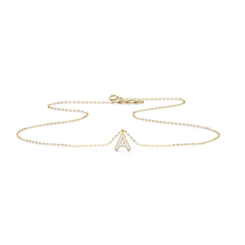 Dazzle Alphabet A Diamond Necklace