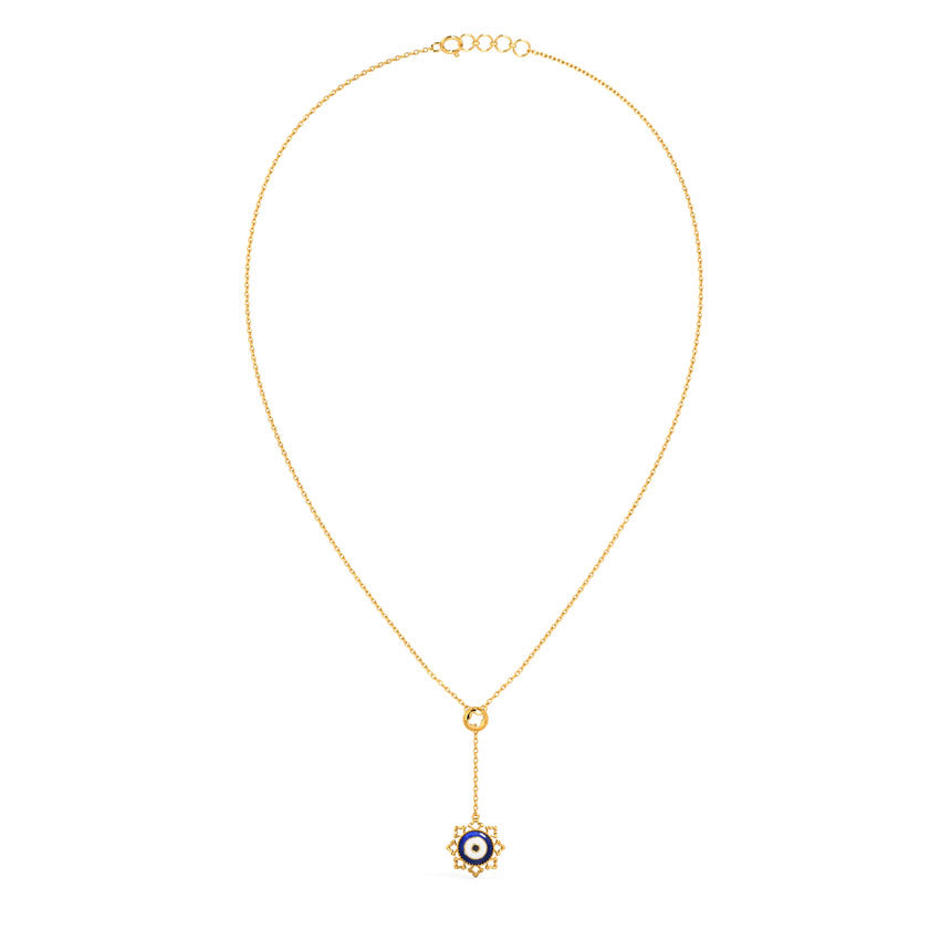 Artful Evil Eye Gold Lariat Necklace