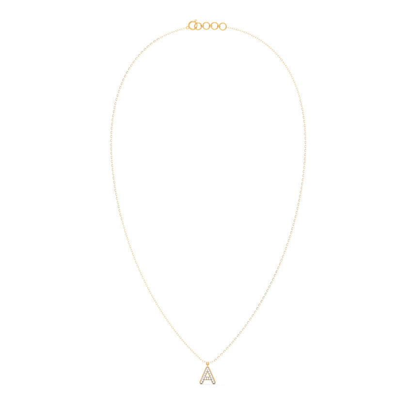 Dazzle Alphabet A Diamond Necklace