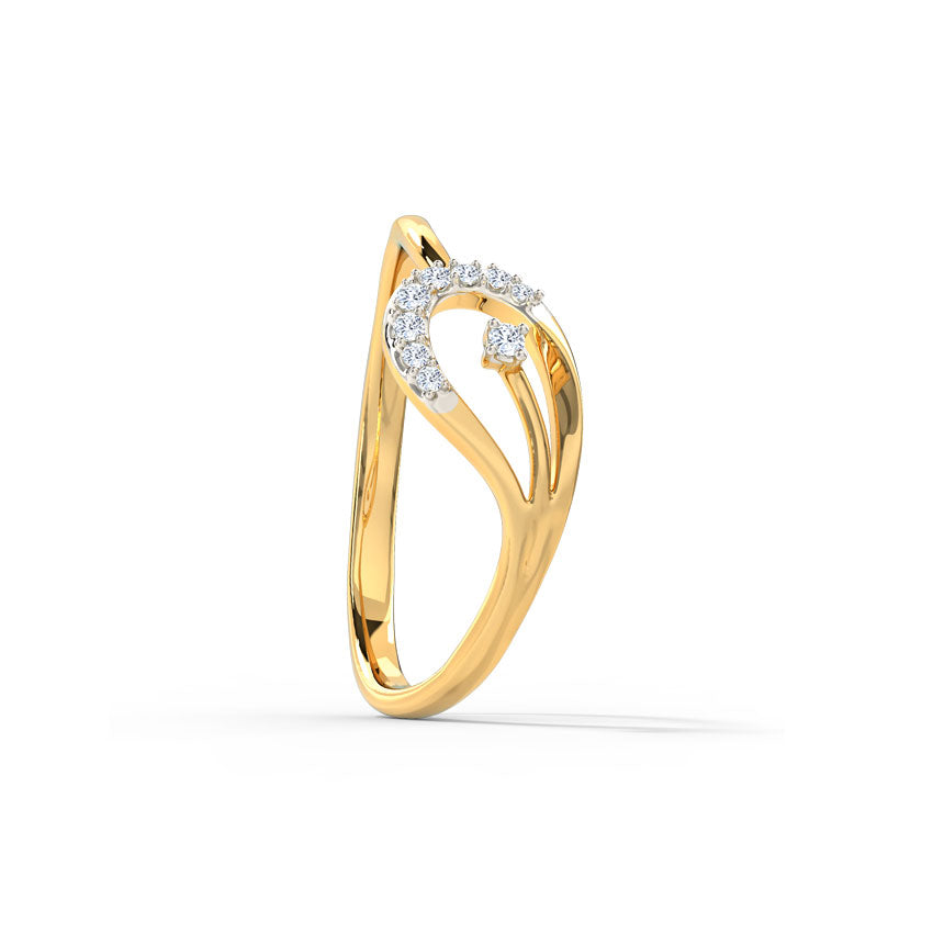 Graceful Swirl Diamond Ring