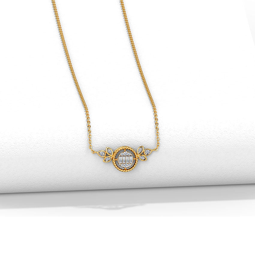 Leafy Radiant Diamond Necklace