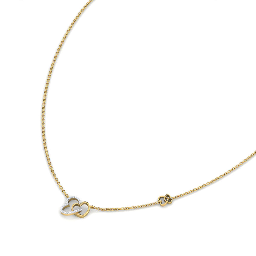 Interlinked Hearts Diamond Necklace