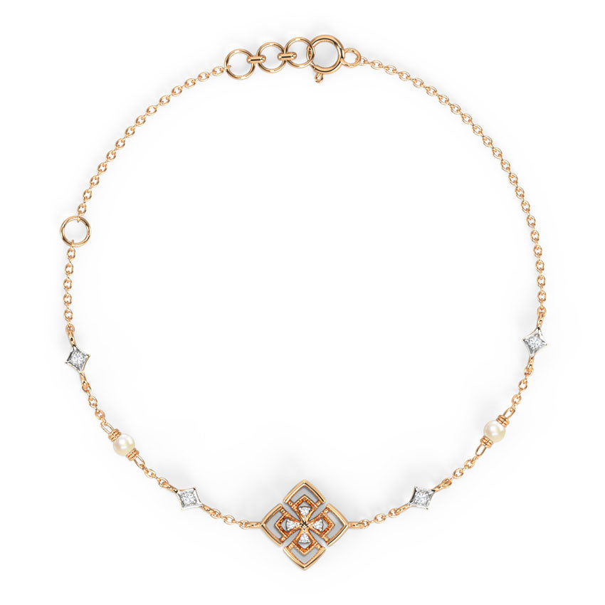 Roselle Floral Pearl Bracelet