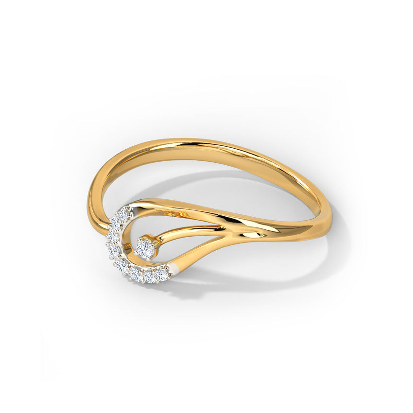 Graceful Swirl Diamond Ring