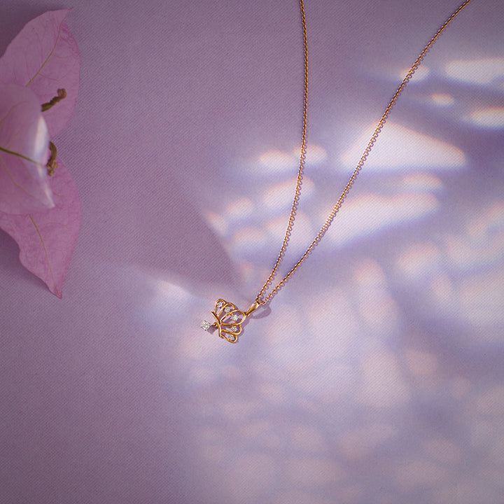 Vintage Crown Diamond Necklace