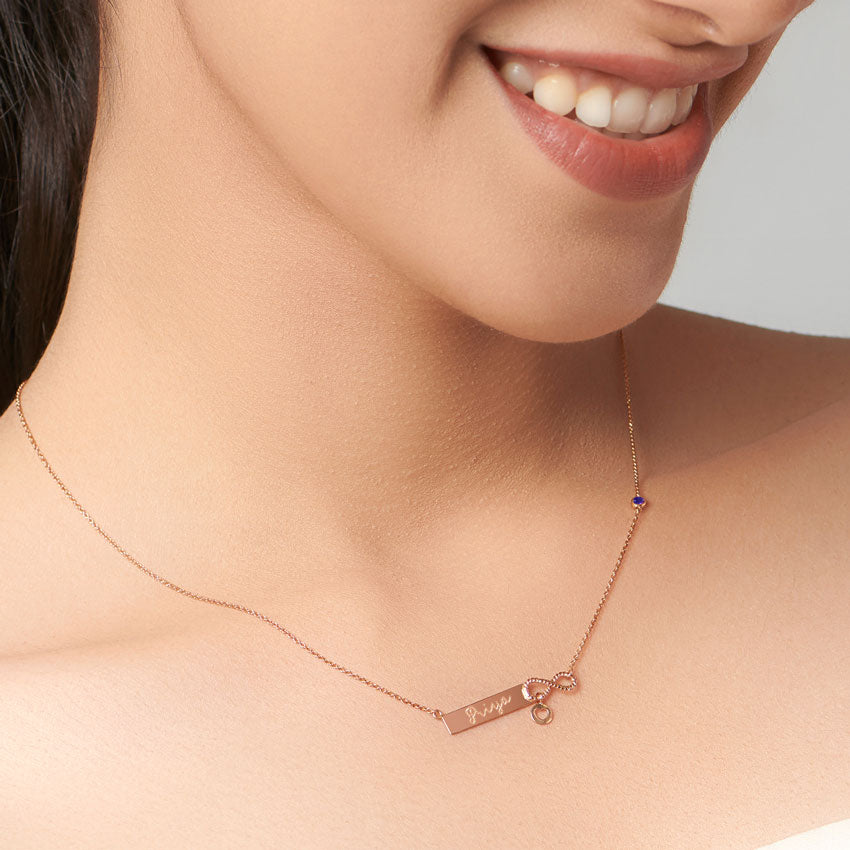 Infinity Personalised Gemstone Necklace