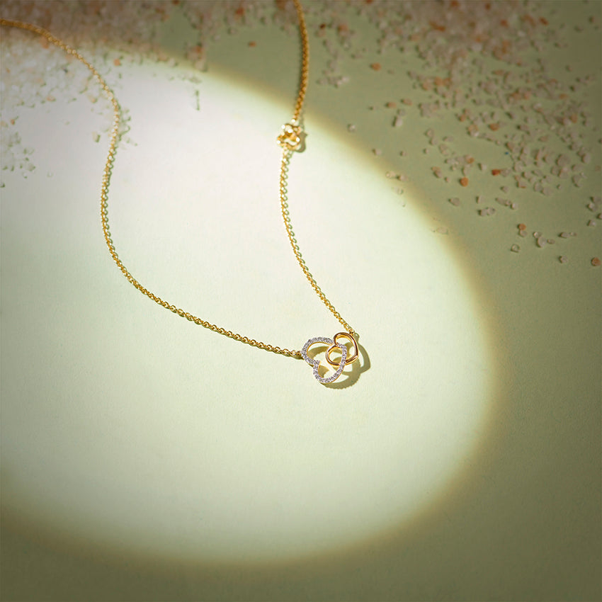 Interlinked Hearts Diamond Necklace