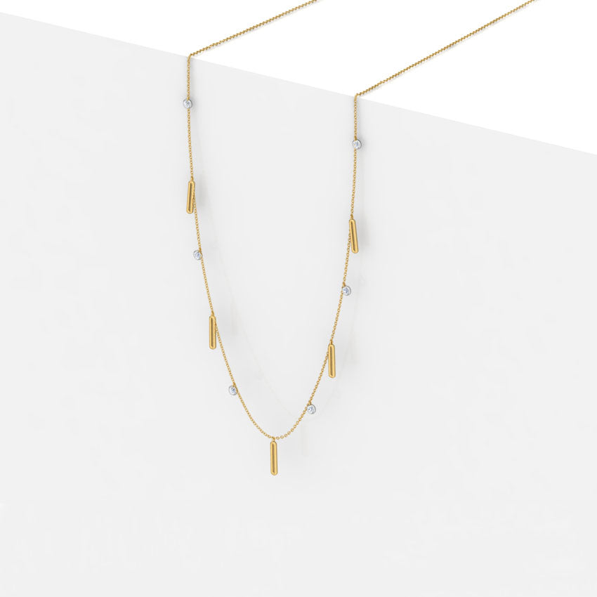 Linear Fine Line Diamond Necklace