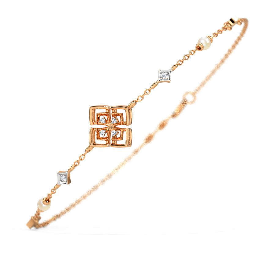Roselle Floral Pearl Bracelet