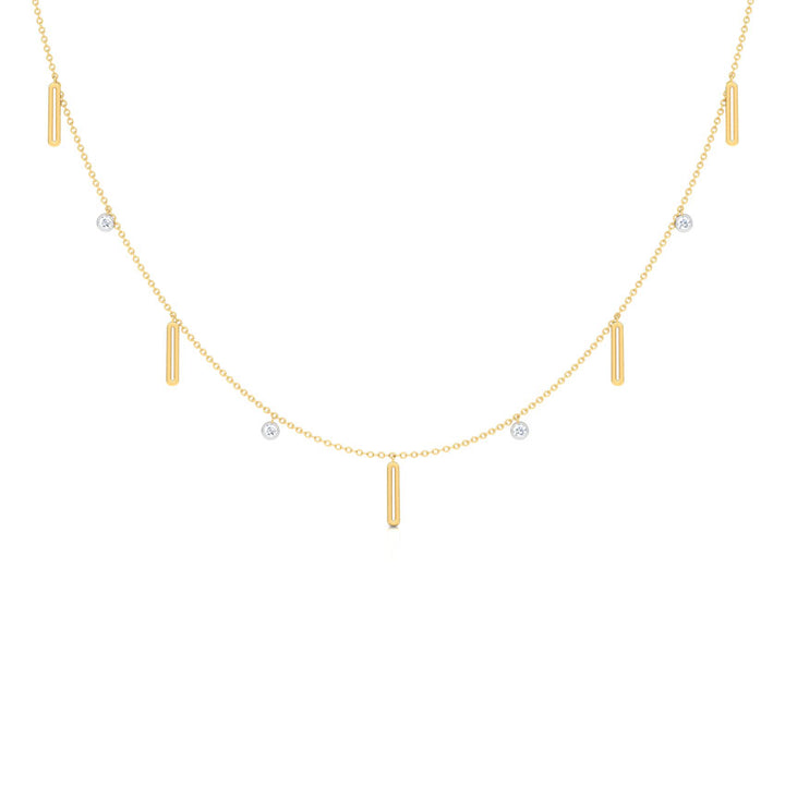 Linear Fine Line Diamond Necklace