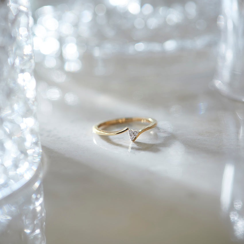 Triad Crossover Diamond Ring
