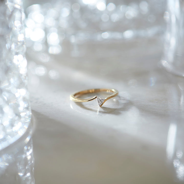 Triad Crossover Diamond Ring