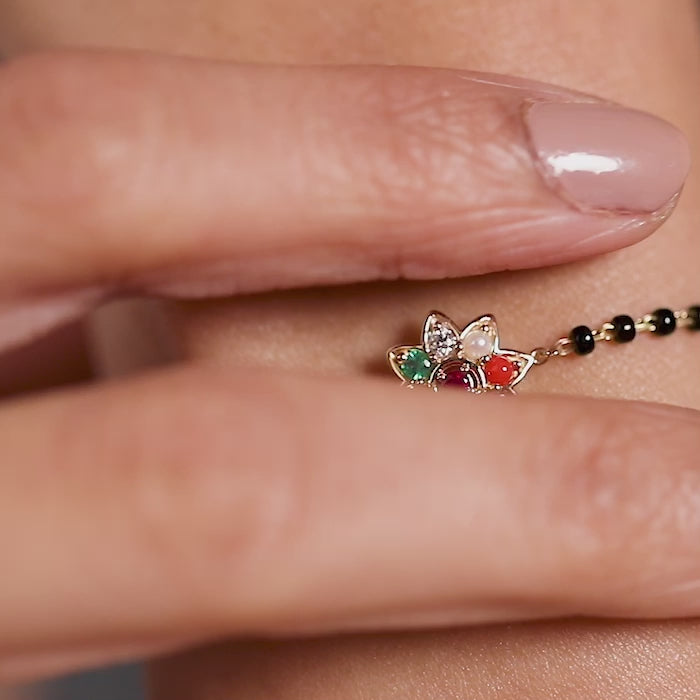 Ishira Diamond Gemstone Mangalsutra Bracelet