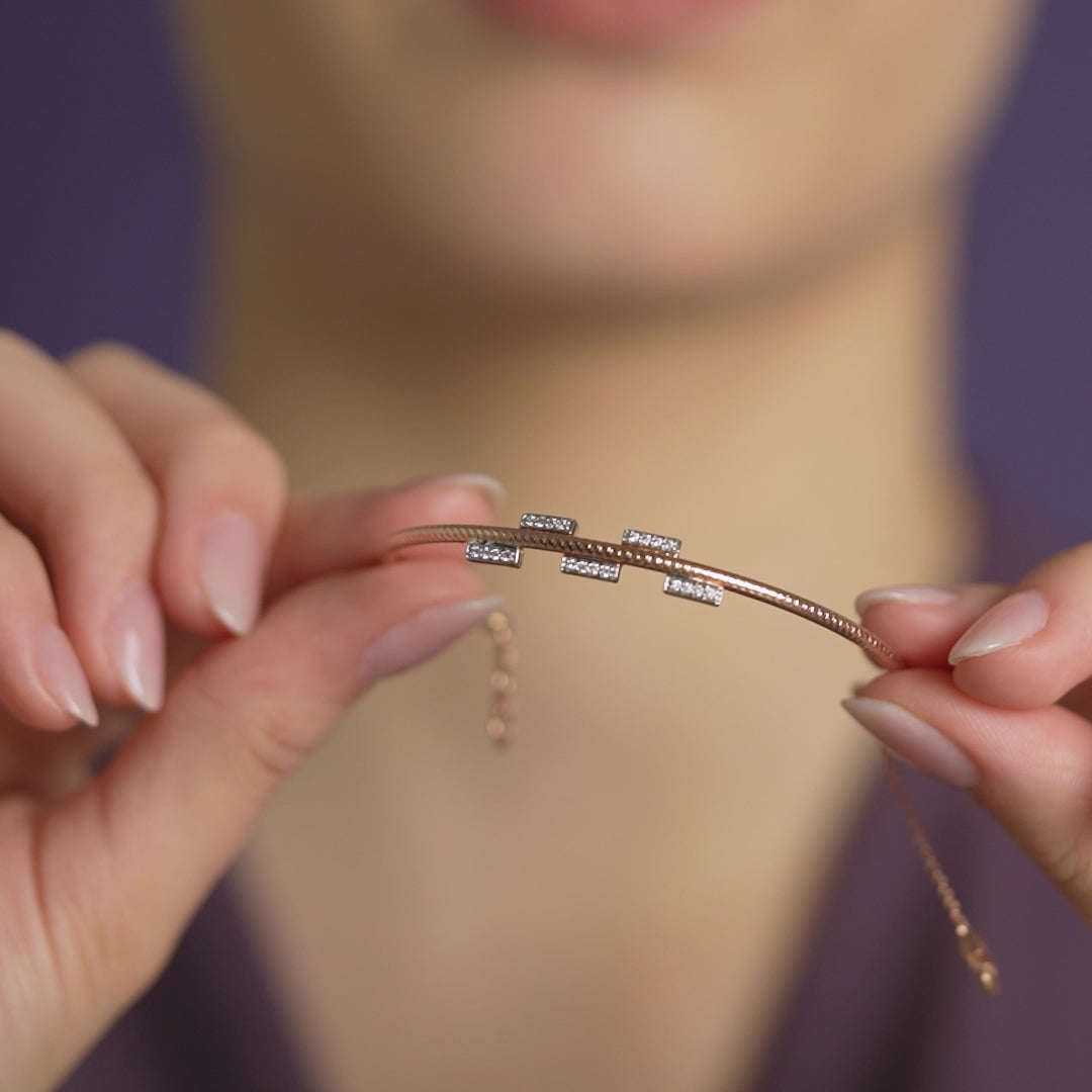 Elara Diamond Tube Bracelet